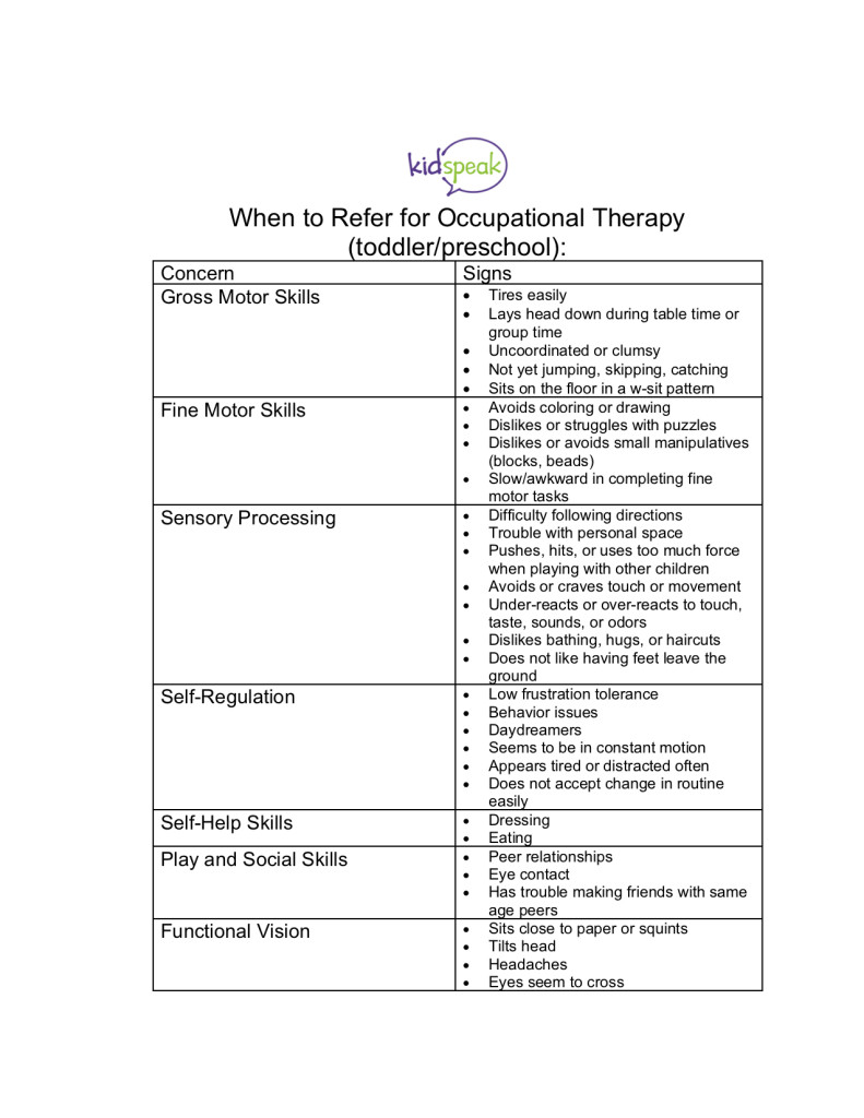 Does My Child Need Occupational Therapy? - Kidspeak In-Home Speech & Occupational Therapy Services